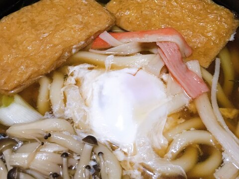 お月見きつね鍋焼きうどん